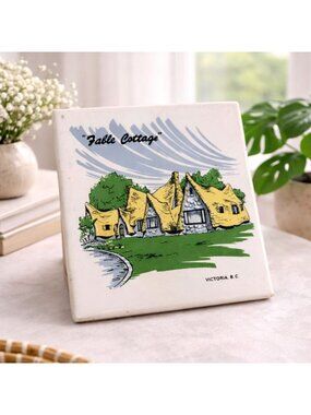 Fable Cottage Ceramic Trivet By Headford Ceramics Toronto Victoria BC Design 6"x
